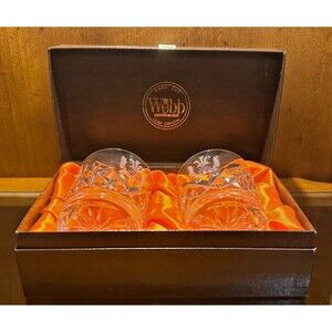 Webb Crystal Glasses, 1981 Royal Wedding Commemorative, Prince Charles & Diana
